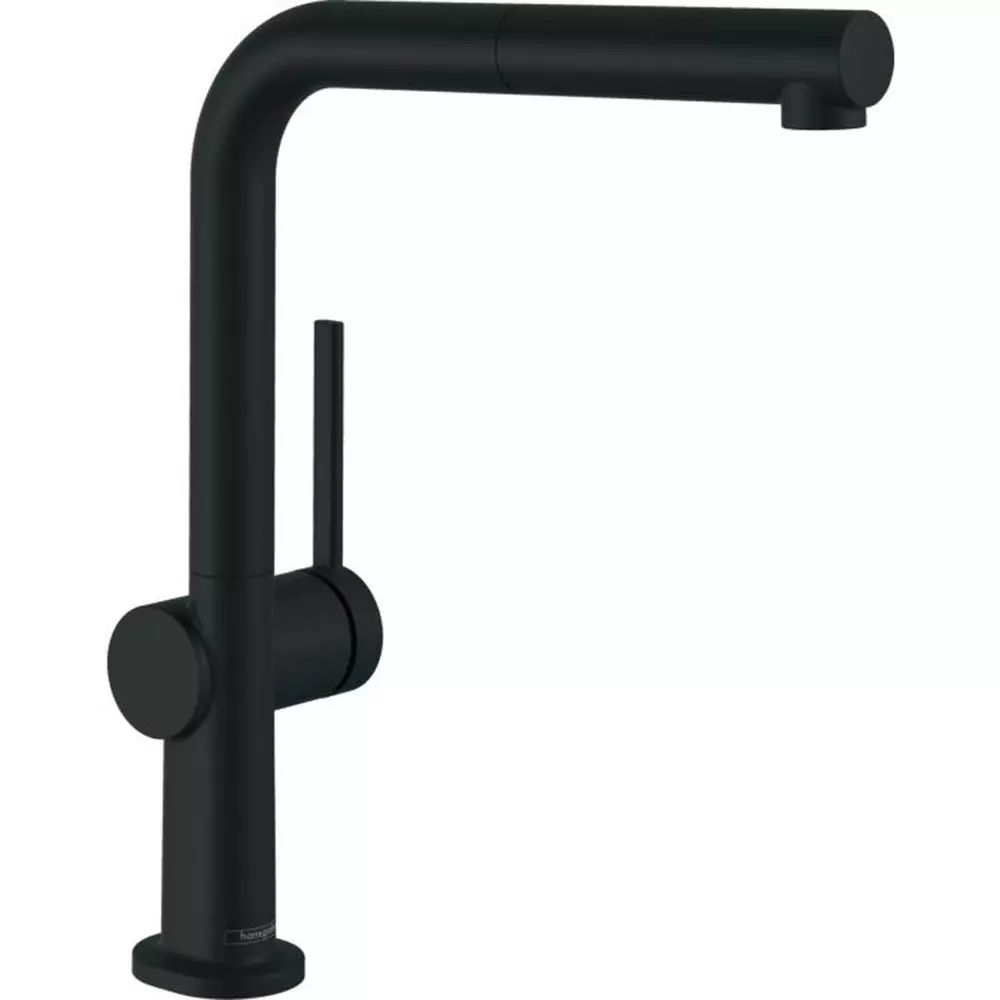 Baterie bucatarie cu dus extractibil Hansgrohe Talis M54 270 cu 1 jet pentru incalzitoare cu presiune scazuta finisaj negru mat