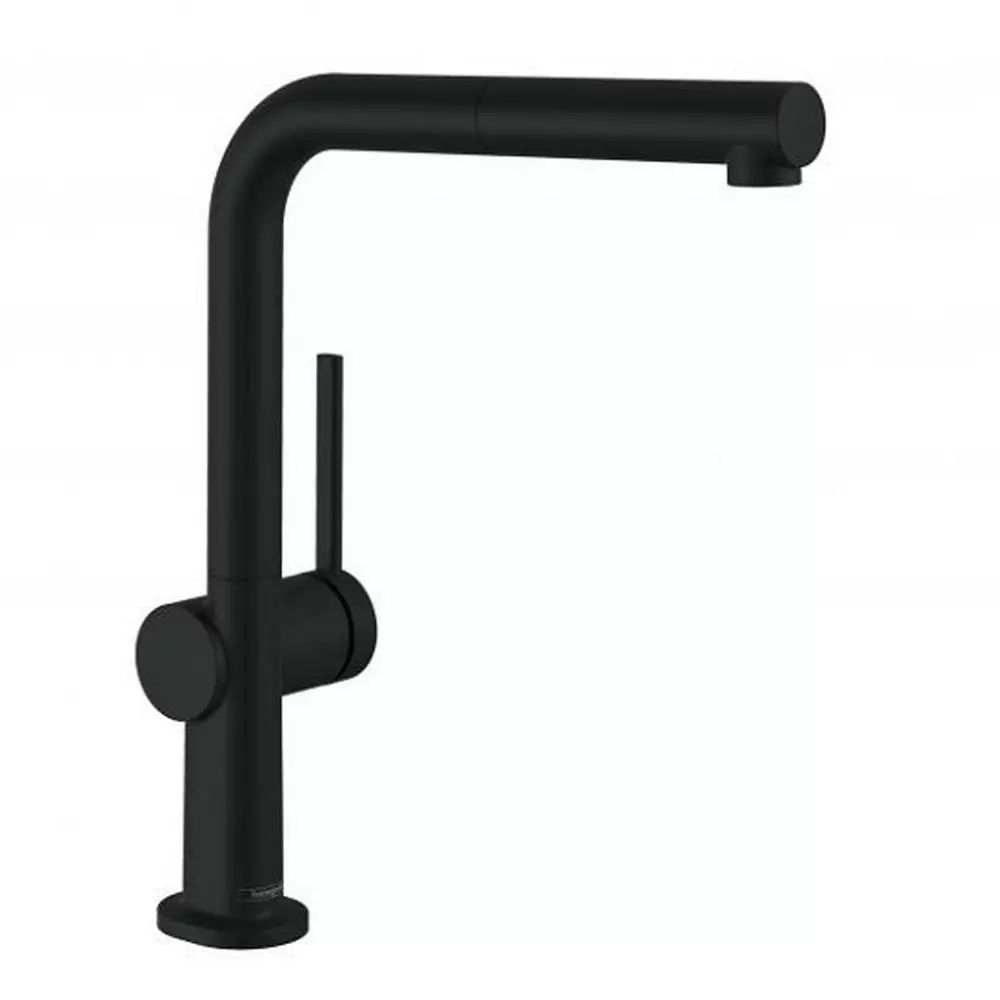 Baterie bucatarie cu dus extractibil Hansgrohe Talis M54 270 cu 1 jet pentru incalzitoare cu flux continuu finisaj negru mat