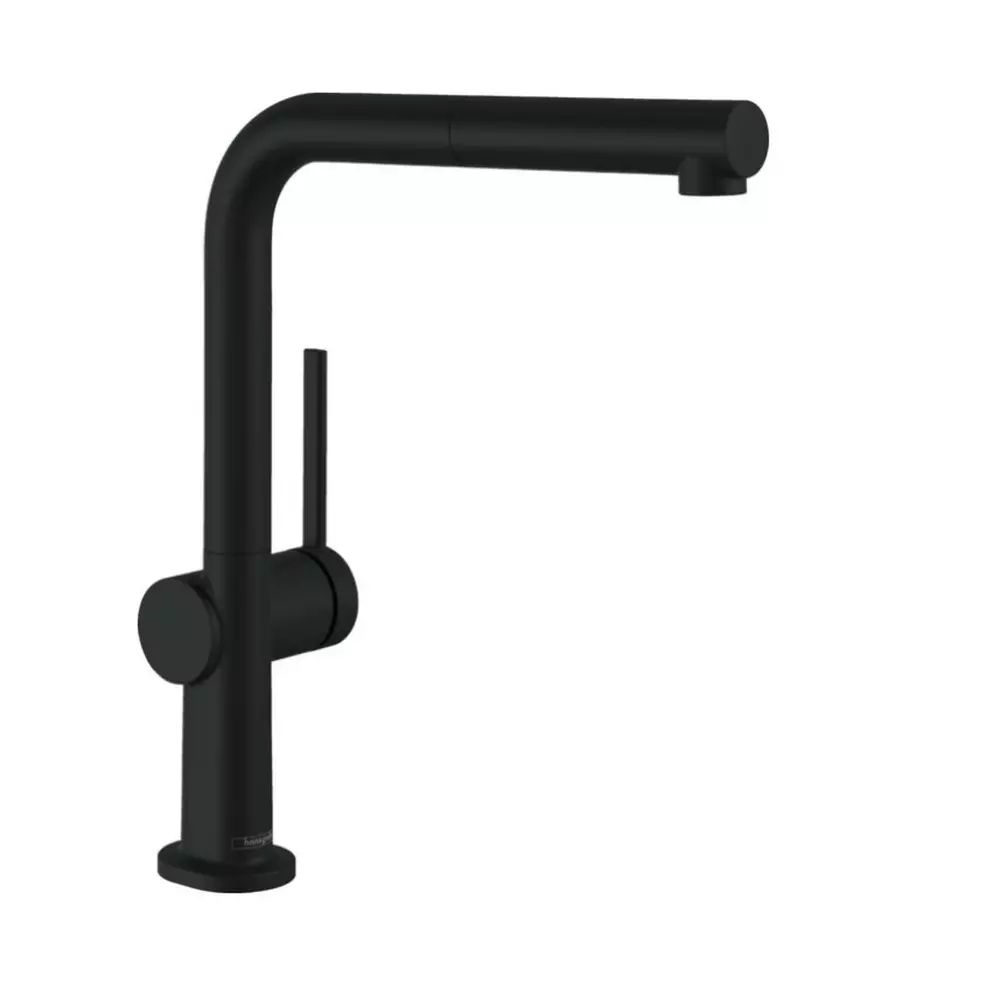 Baterie bucatarie cu dus extractibil negru mat Hansgrohe Talis M54 270 Eco cu 1 jet
