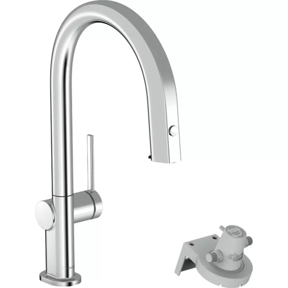 Baterie bucatarie cu dus extractibil si filtru de apa Hansgrohe Aqittura M91 210 cu 1 jet