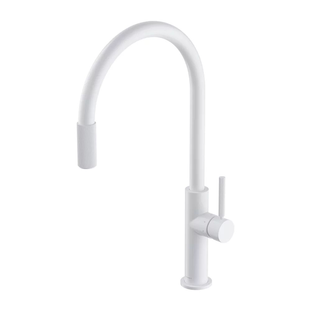 Baterie bucatarie cu sistem filtrare D1 alb mat Omnires Switch cu 3 cai, pentru apa filtrata
