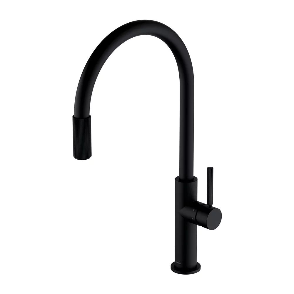 Baterie bucatarie cu sistem filtrare D1 negru mat Omnires Switch cu 3 cai, pentru apa filtrata