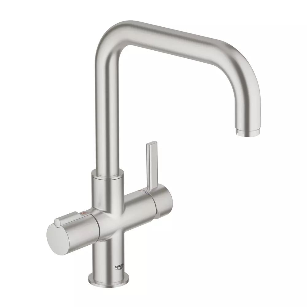 Baterie bucatarie Grohe Red Duo crom periat Supersteel monocomanda