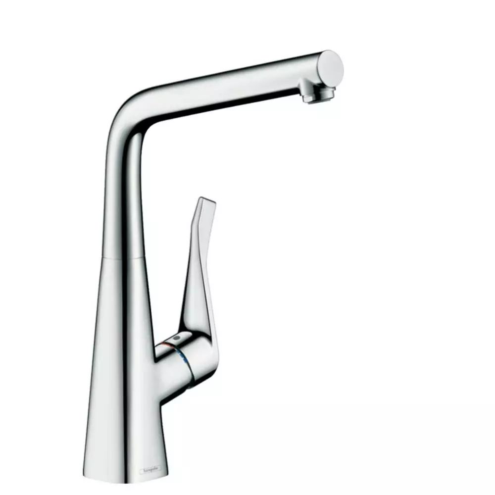 Baterie bucatarie monocomanda Hansgrohe Metris M71 320 cu 1 jet instalare in fata unei ferestre finisaj crom lucios