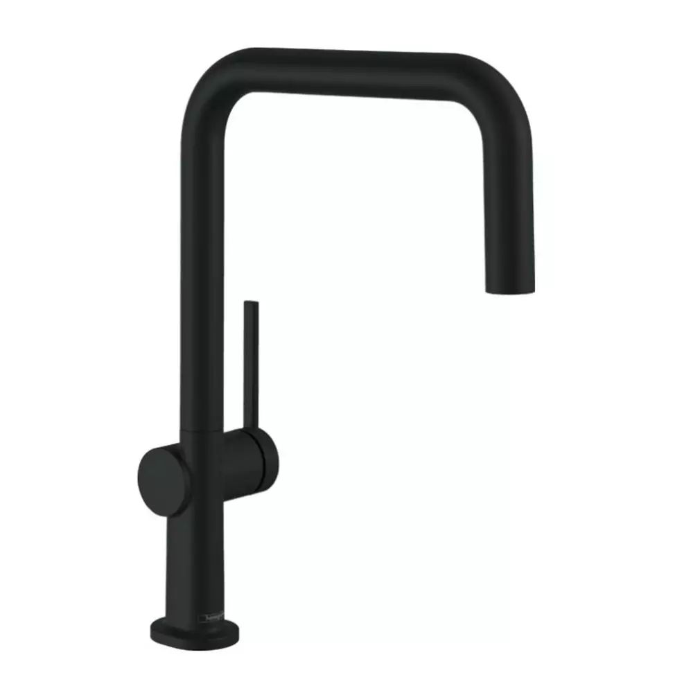 Baterie bucatarie monocomanda negru mat Hansgrohe Talis M54 U 220 Eco cu 1 jet