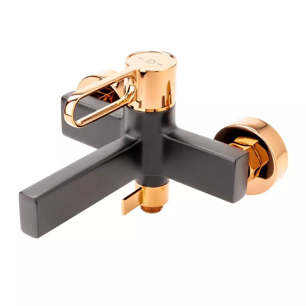 Baterie cada - dus FDesign Zaffiro monocomanda negru - rose gold