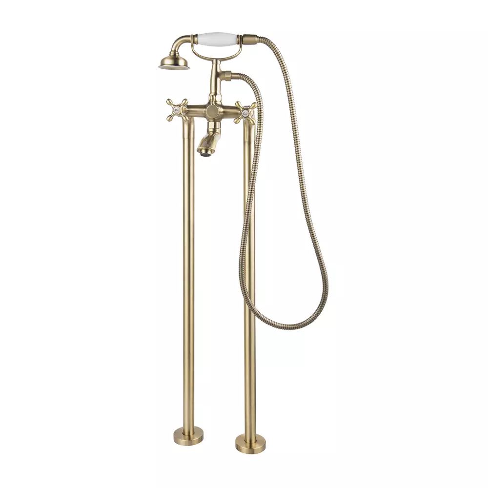Baterie cada - dus freestanding FDesign Lacrima bronz periat cu set de dus