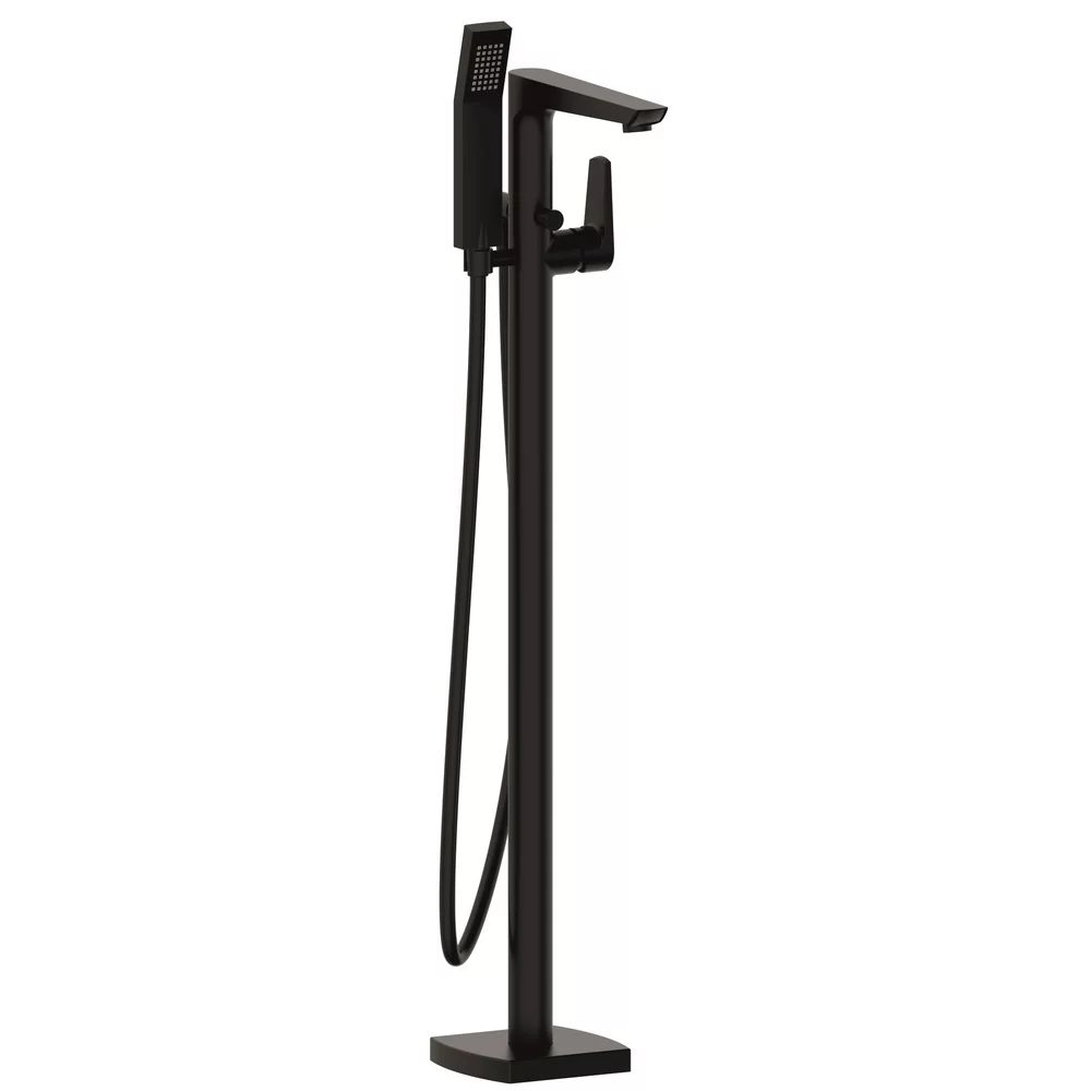 Baterie cada - dus freestanding Inter Ceramic finisaj negru mat cu set de dus