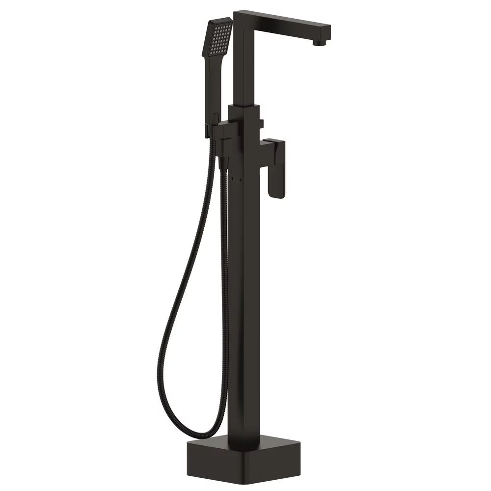Baterie cada - dus freestanding Inter Ceramic negru mat cu set de dus