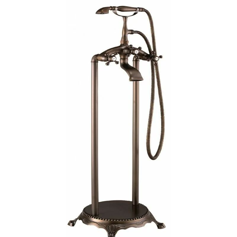 Baterie cada - dus freestanding Inter Ceramic retro bronz periat cu set de dus