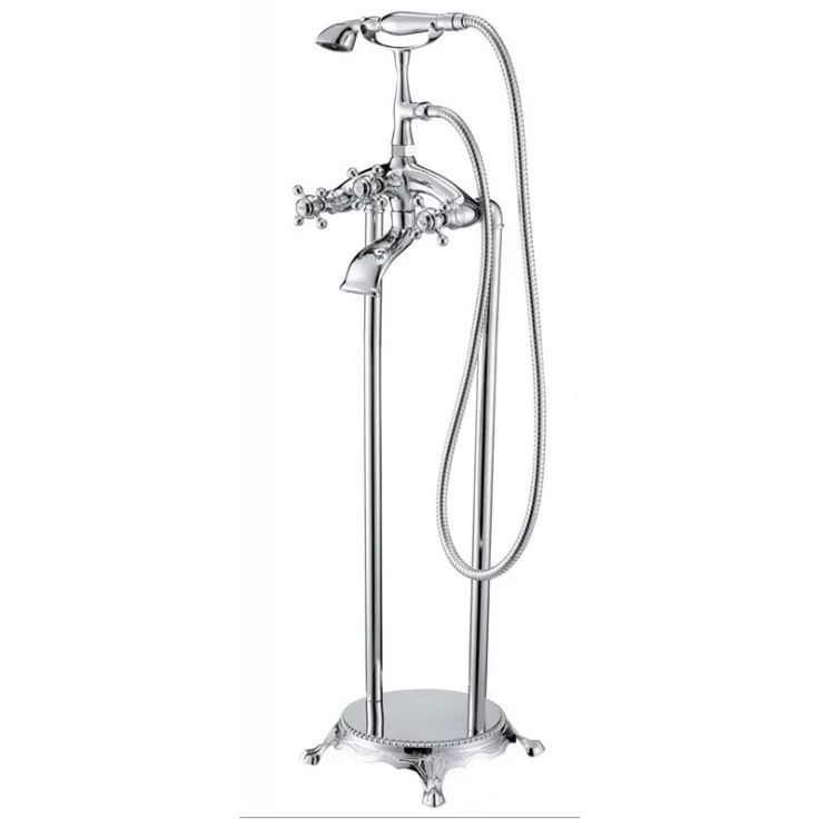 Baterie cada - dus freestanding Inter Ceramic retro crom lucios cu set de dus