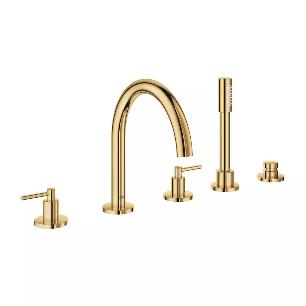 Baterie cada - dus Grohe Atrio auriu lucios Cool Sunrise 5 elemente