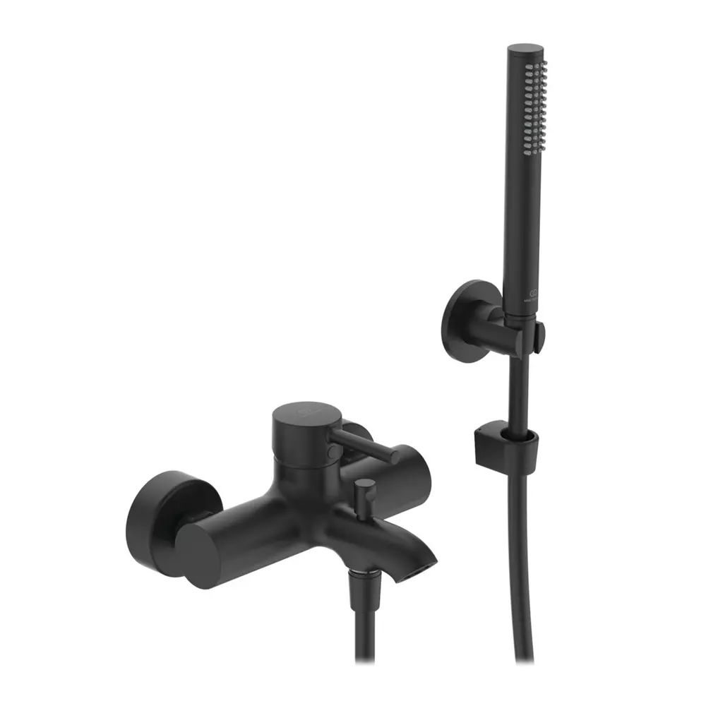 Baterie cada - dus Ideal Standard Ceraline finisaj negru mat cu set de dus