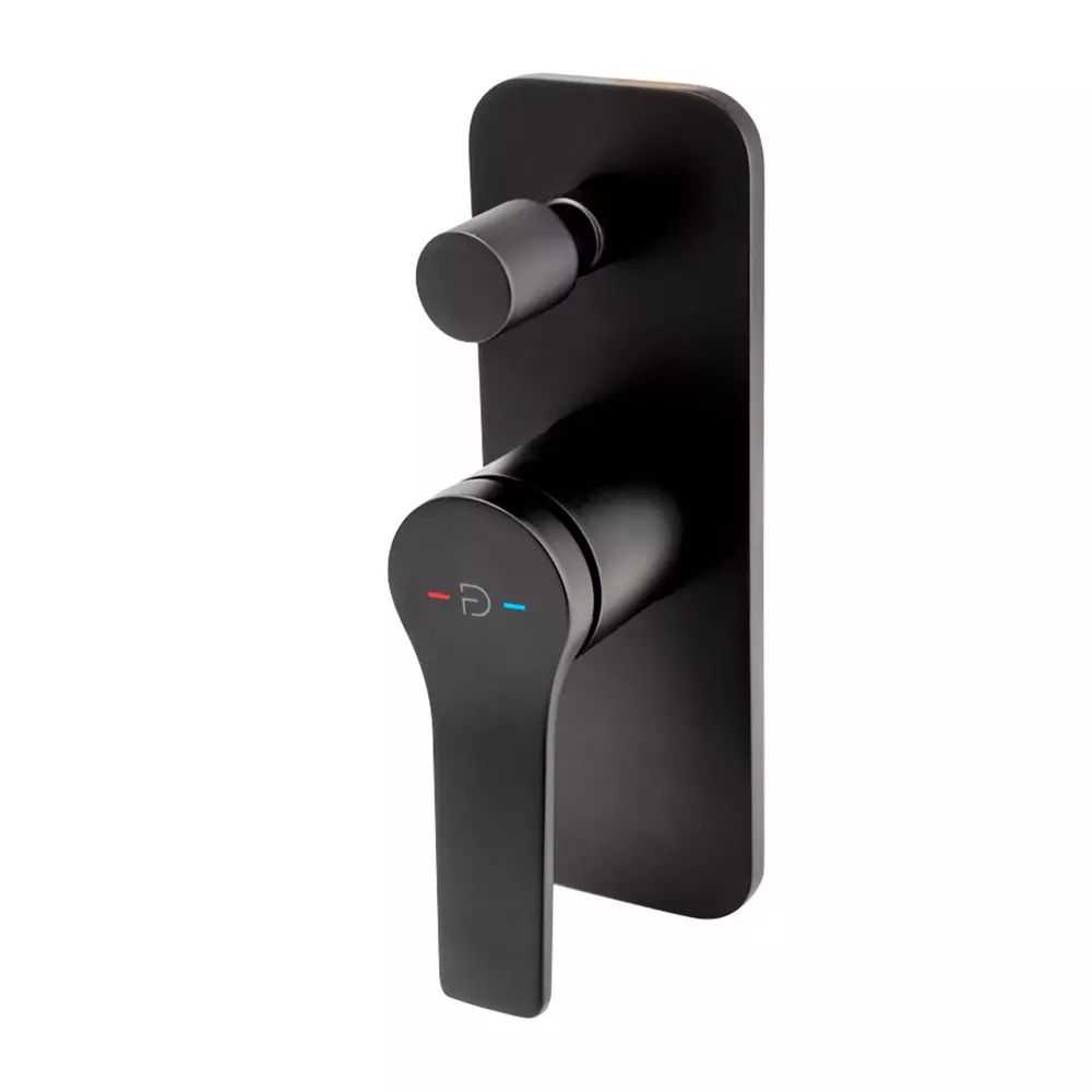 Baterie cada - dus incastrata FDesign Seppia negru mat cu corp ingropat