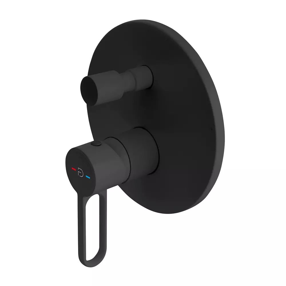 Baterie cada - dus incastrata FDesign Zaffiro negru mat cu corp ingropat