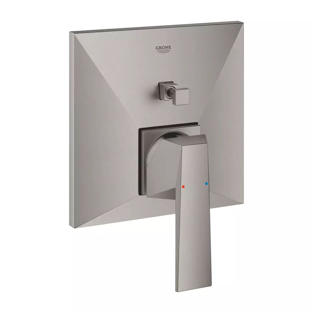 Baterie cada - dus incastrata Grohe Allure Brilliant crom periat Supersteel fara corp ingropat