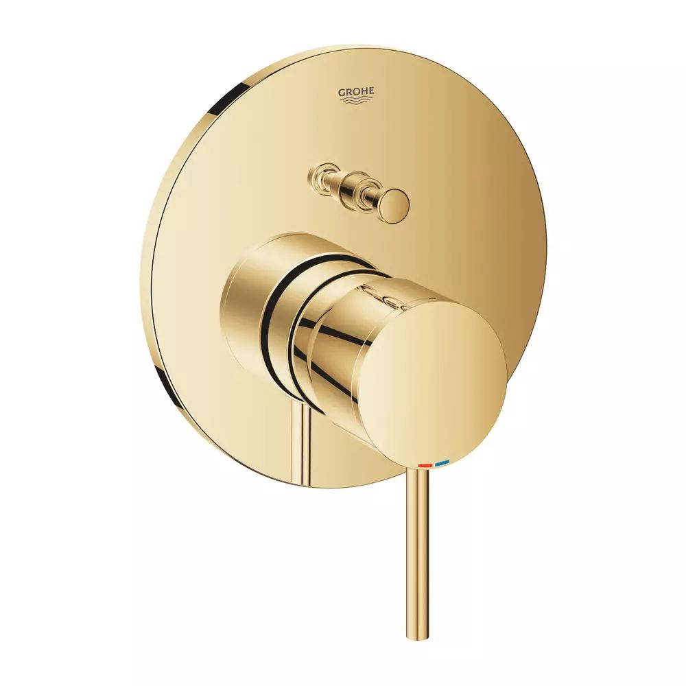Baterie cada - dus incastrata Grohe Atrio auriu lucios Cool Sunrise fara corp ingropat