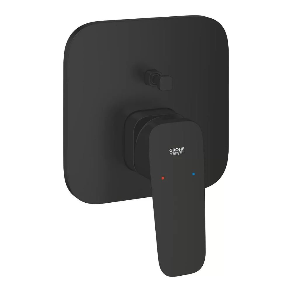 Baterie cada-dus incastrata Grohe Cubeo negru mat fara corp ingropat