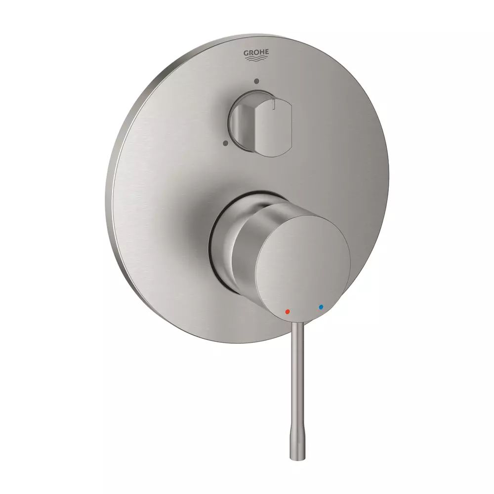 Baterie cada - dus incastrata Grohe Essence 3 iesiri crom periat Supersteel fara corp ingropat
