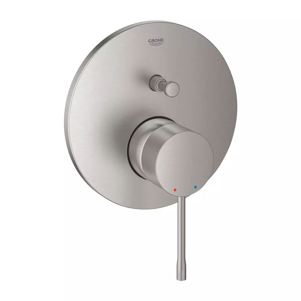 Baterie cada - dus incastrata Grohe Essence crom periat Supersteel fara corp ingropat