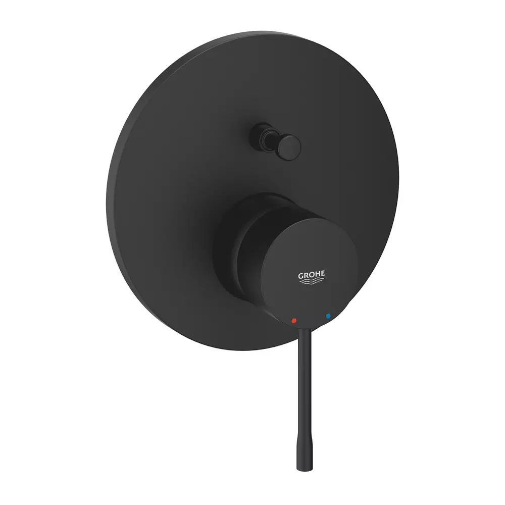 Baterie cada - dus incastrata Grohe Essence negru mat fara corp ingropat