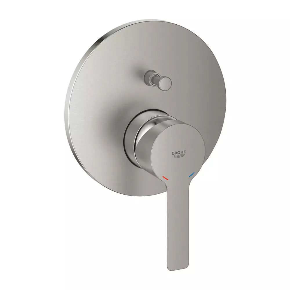 Baterie cada - dus incastrata Grohe Lineare 2 iesiri crom periat Supersteel fara corp ingropat