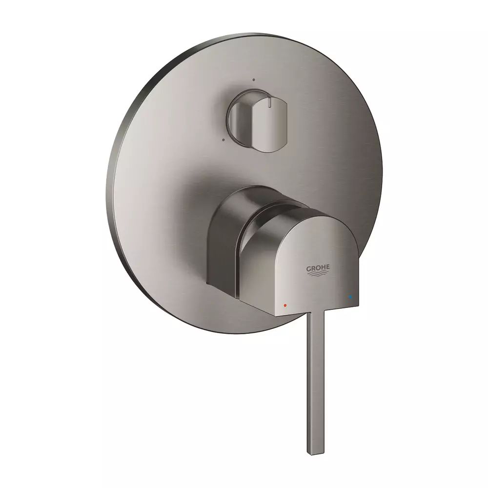 Baterie cada - dus incastrata Grohe Plus 3 iesiri antracit periat Hard Graphite fara corp ingropat