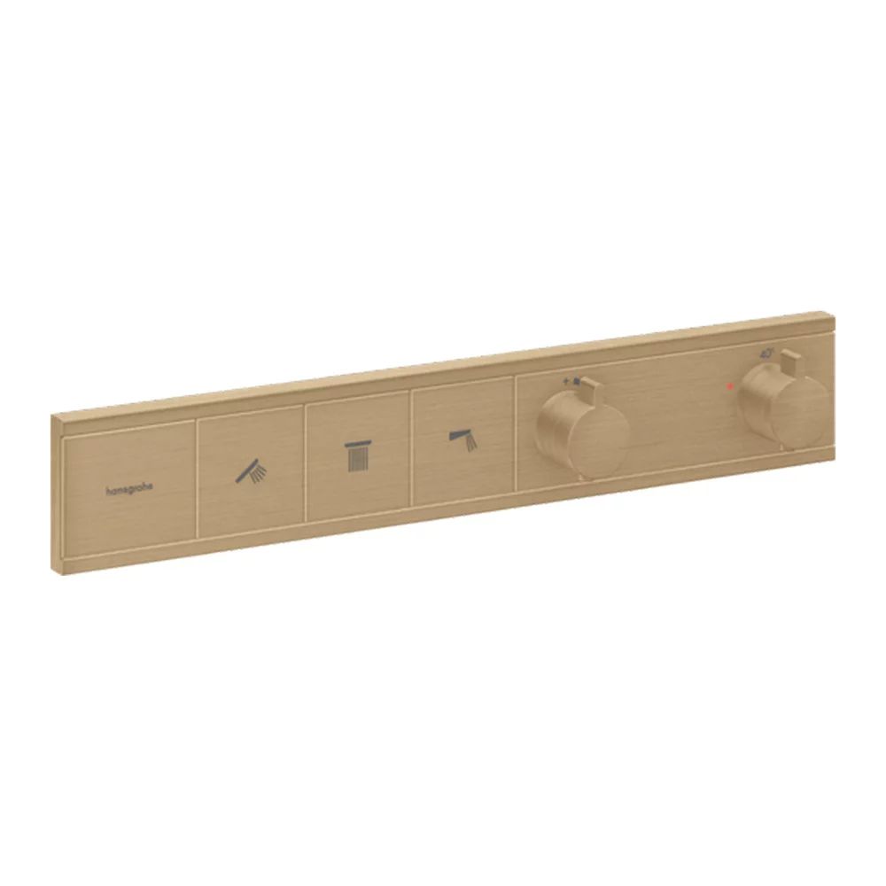 Baterie cada-dus incastrata Hansgrohe RainSelect termostatata bronz periat 3 functii