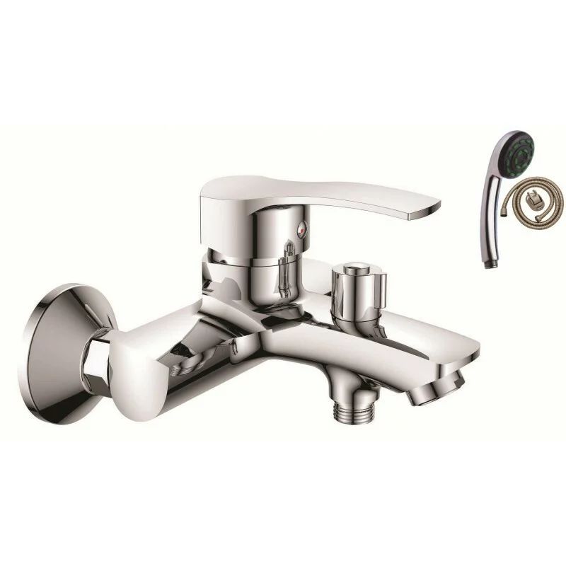 Baterie cada-dus Inter Ceramic Quadrat monocomanda crom lucios cu set de dus
