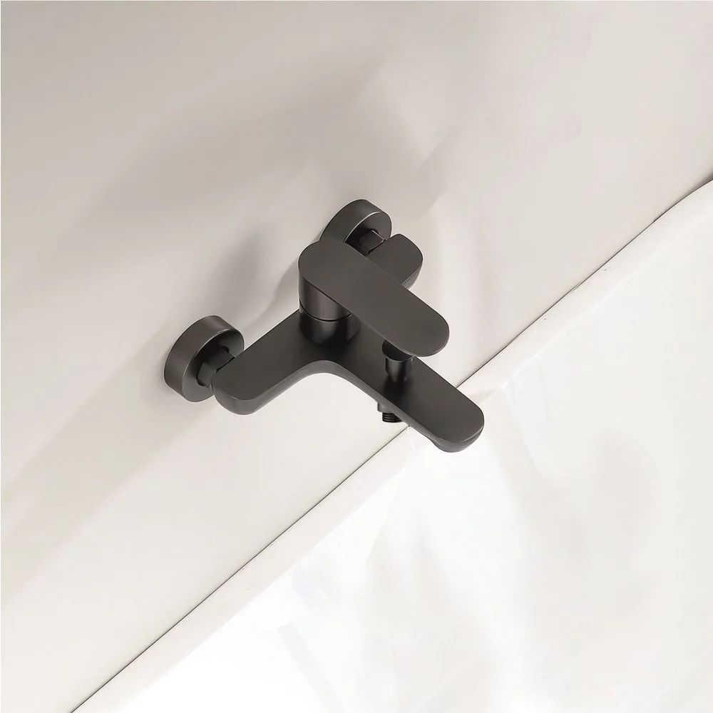 Baterie cada-dus Inter Ceramic Venice monocomanda gri mat