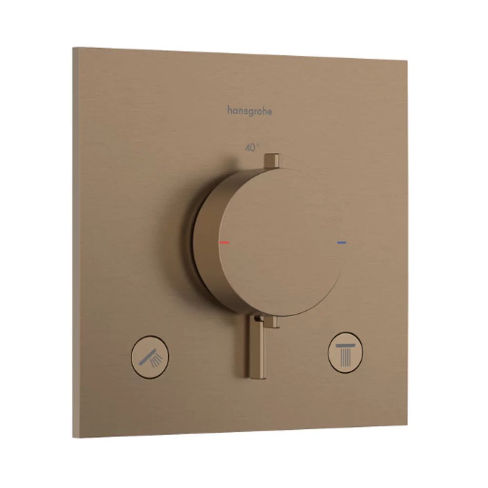 Baterie cada-dus termostatata Hansgrohe Ecostat Comfort E finisaj bronz periat fara corp ingropat