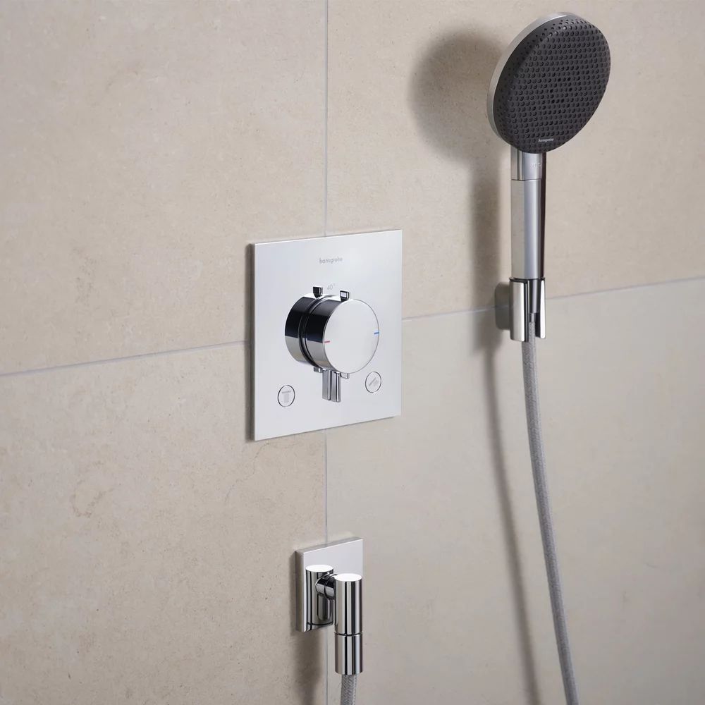 Baterie cada-dus termostatata Hansgrohe Ecostat Comfort E finisaj crom lucios fara corp ingropat
