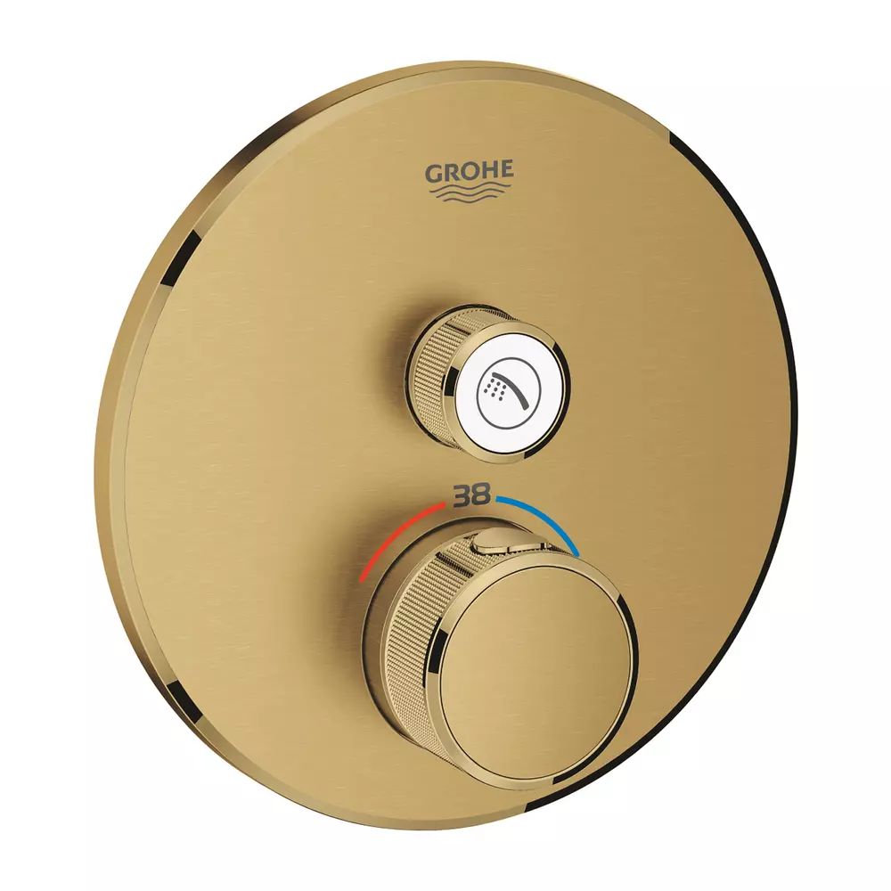 Baterie dus incastrata cu termostat Grohe Grohtherm SmartControl 1 iesire auriu periat Cool Sunrise
