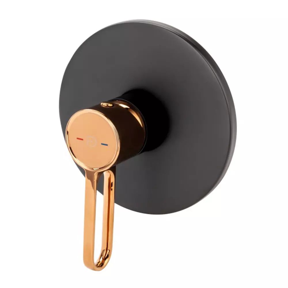 Baterie dus incastrata FDesign Zaffiro negru - rose gold cu corp ingropat