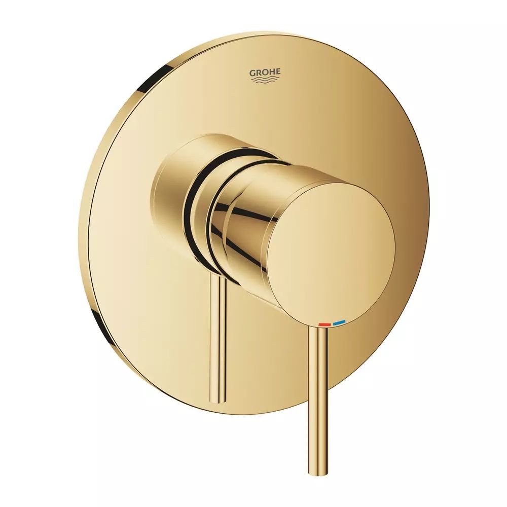 Baterie dus incastrata Grohe Atrio auriu lucios Cool Sunrise fara corp ingropat