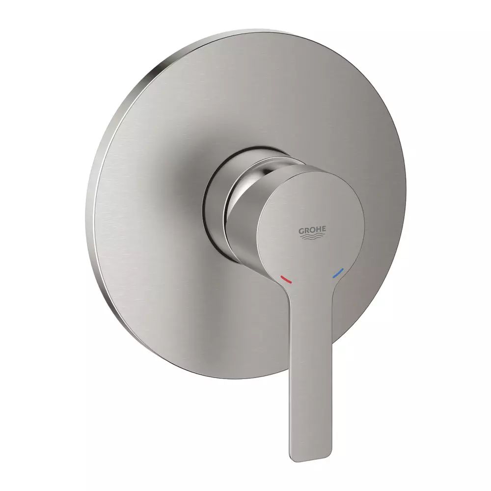 Baterie dus incastrata Grohe Lineare crom periat Supersteel fara corp ingropat