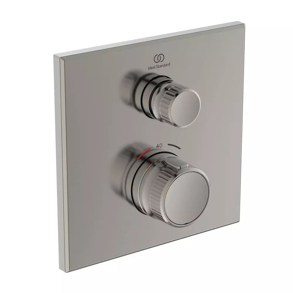 Baterie dus incastrata Ideal Standard Ceratherm Navigo patrata argintiu Silver Storm fara corp ingropat