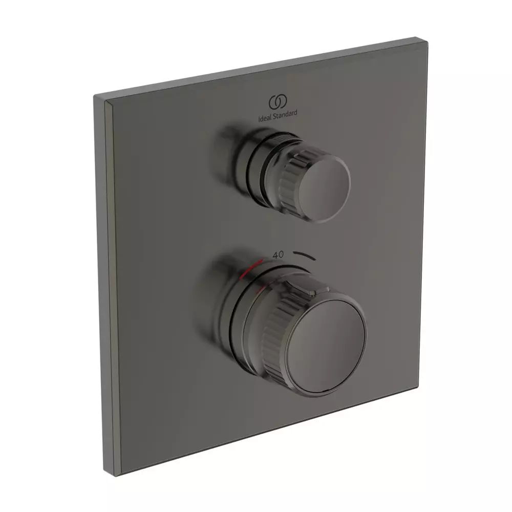 Baterie dus incastrata Ideal Standard Ceratherm Navigo patrata gri Magnetic Grey fara corp ingropat