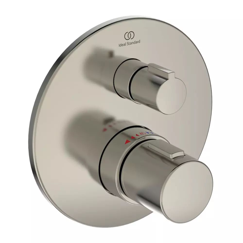 Baterie dus incastrata Ideal Standard Ceratherm T100 argintiu Silver Storm fara corp ingropat