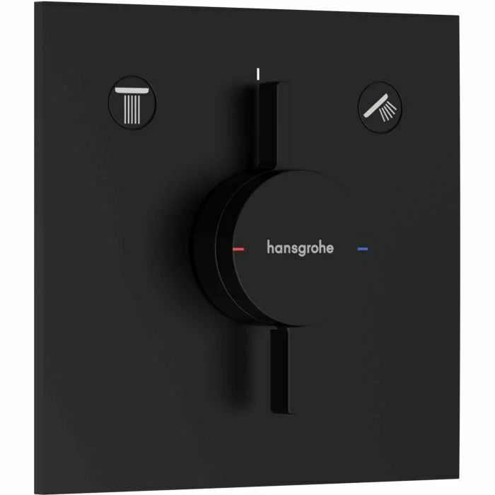 Baterie dus incastrata negru mat Hansgrohe DuoTurn E 2 functii