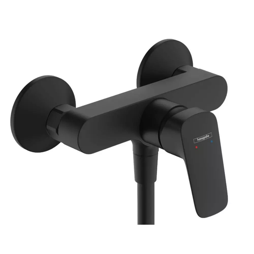 Baterie dus monocomanda negru mat Hansgrohe Logis