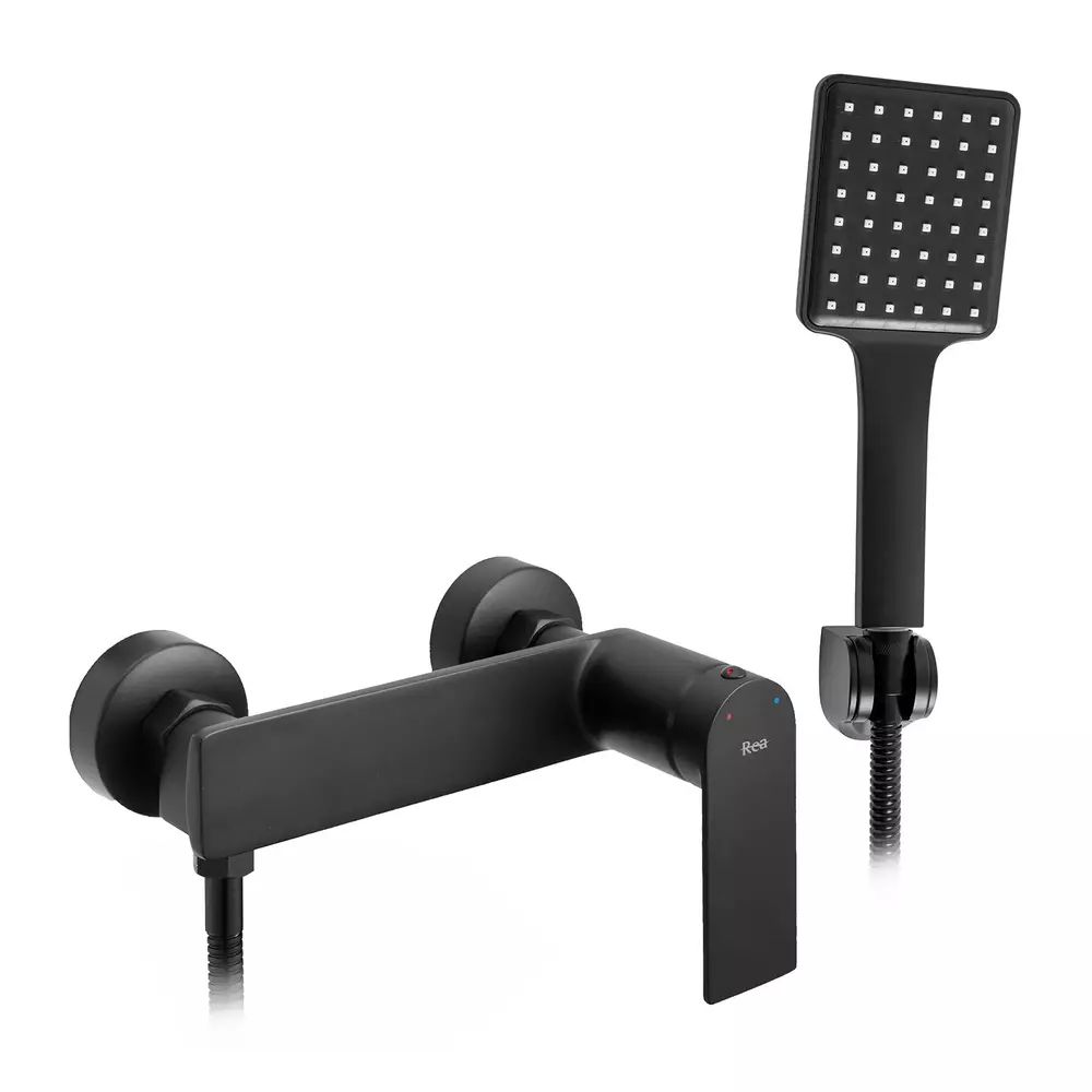 Baterie dus Rea Storm negru mat cu set de dus