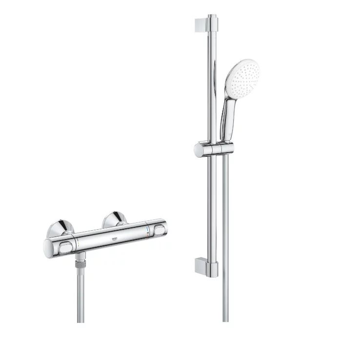 Baterie dus termostatata Grohe Grohtherm 500 crom lucios cu set de dus