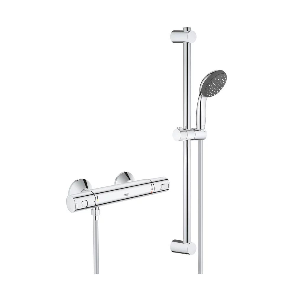 Baterie dus termostatata Grohe Precision Start crom lucios cu set de dus