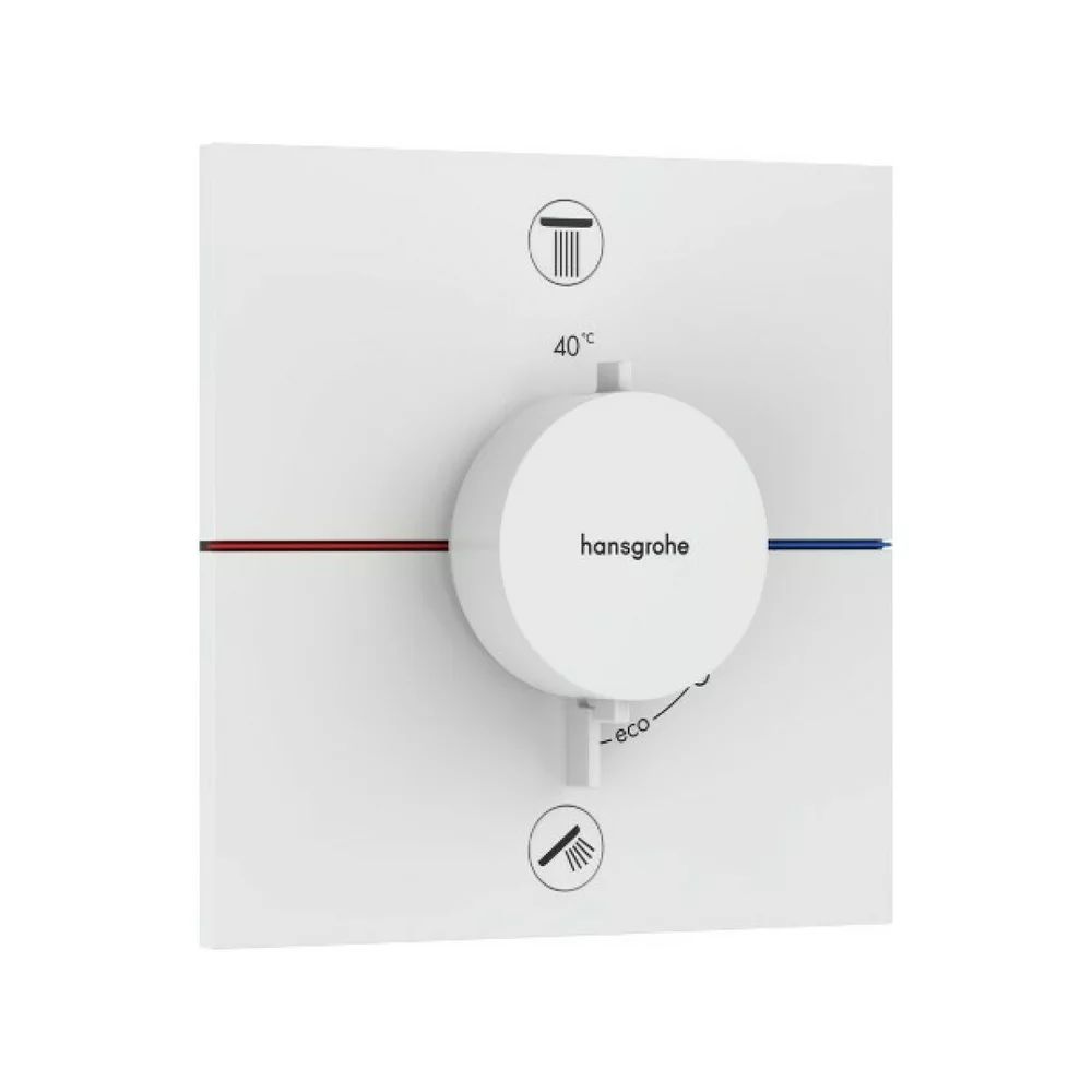 Baterie dus termostatata incastrata alb mat Hansgrohe ShowerSelect Comfort E 2 functii