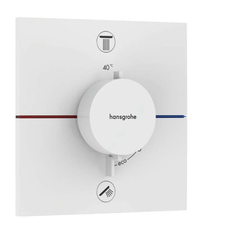 Baterie dus termostatata incastrata alb mat Hansgrohe ShowerSelect Comfort E 2 functii EN1717