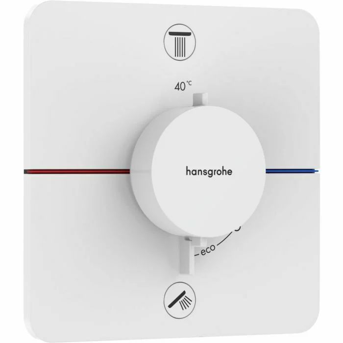 Baterie dus termostatata incastrata alb mat Hansgrohe ShowerSelect Comfort Q 2 functii