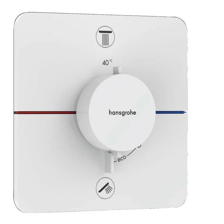 Baterie dus termostatata incastrata alb mat Hansgrohe ShowerSelect Comfort Q 2 functii EN1717