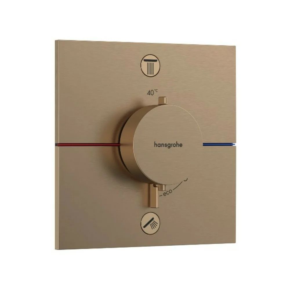 Baterie dus termostatata incastrata bronz periat Hansgrohe ShowerSelect Comfort E 2 functii