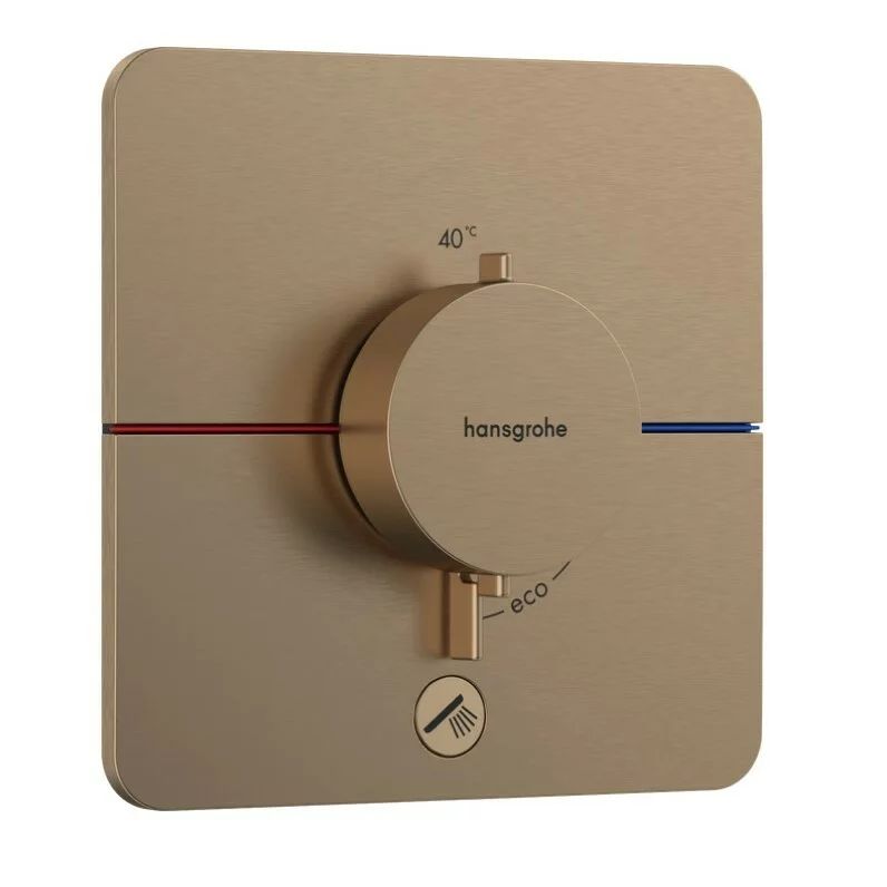 Baterie dus termostatata incastrata bronz periat Hansgrohe ShowerSelect Comfort Q 1 functie si iesire suplimentara
